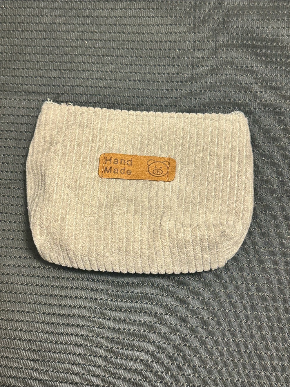 Hand Made Beige Corduroy Coin Pouch - Unbranded